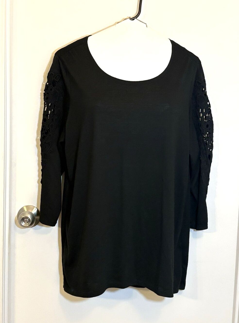 Y2K Womens 18/20W Black Top Sleeve Cut Out Design Blouse Fairycore Goth